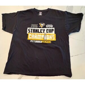 Hanes Beefy-T Pittsburgh Penguins 2016 Stanley Cup Champions T-Shirt Black XL